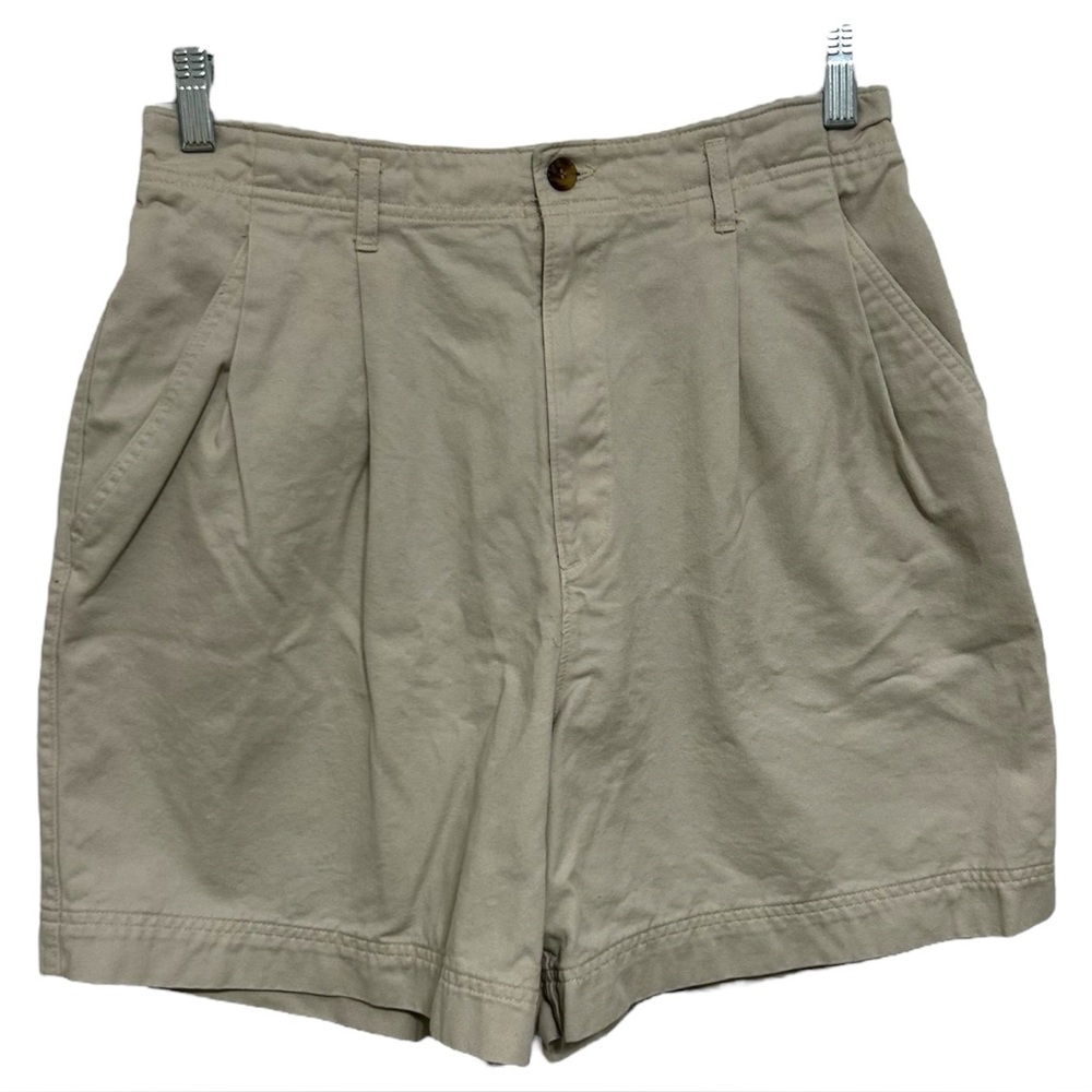 Vintage St. John’s Bay High Rise Pleated Shorts Size 14 Khaki